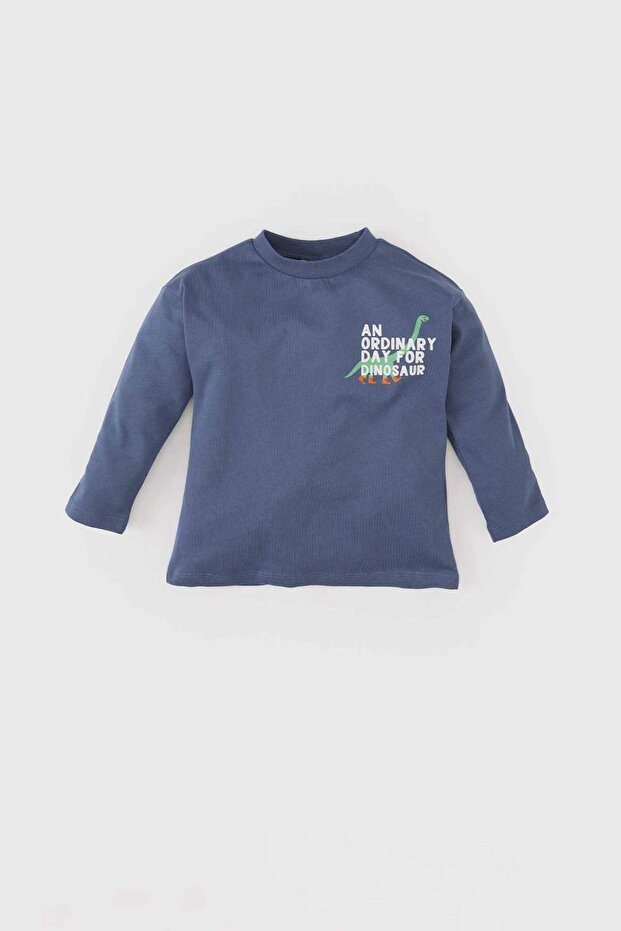 Crew Neck Printed Long Sleeve T-Shirt Baby Boy E3659A525Sp