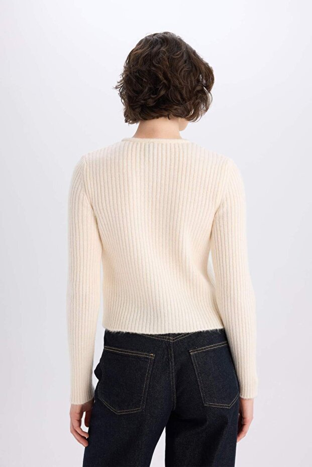 Bağlamalı Basıc Triko Hırka E6914AX25SP - 6