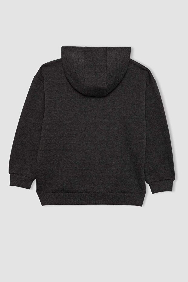 Basic Düz Kapüşonlu Sweatshirt Erkek Çocuk B7773A8NS - 8