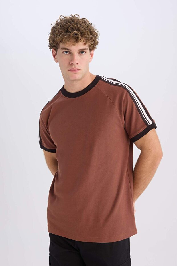 100% Cotton Regular Fit Crew Neck Short-Sleeve Piqué T-Shirt C2563AX25SP