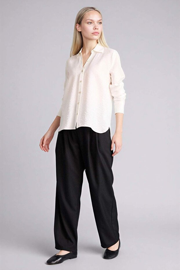 Regular Fit Basic Düz Uzun Kollu Gömlek M9407AZ25SP - 2