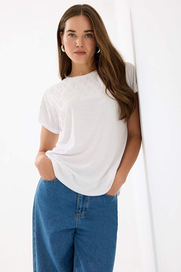 Basıc Beyaz Tişört E5954AX25SP - 3