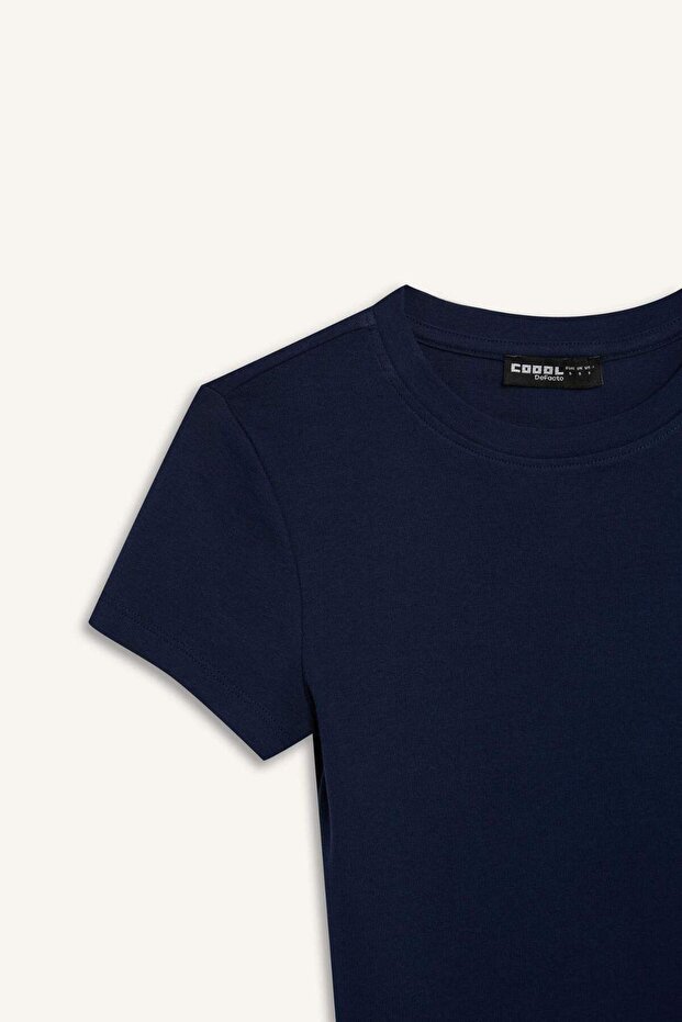 Fitted Basic Rib Knit T-Shirt E0288Ax25Sm - 8