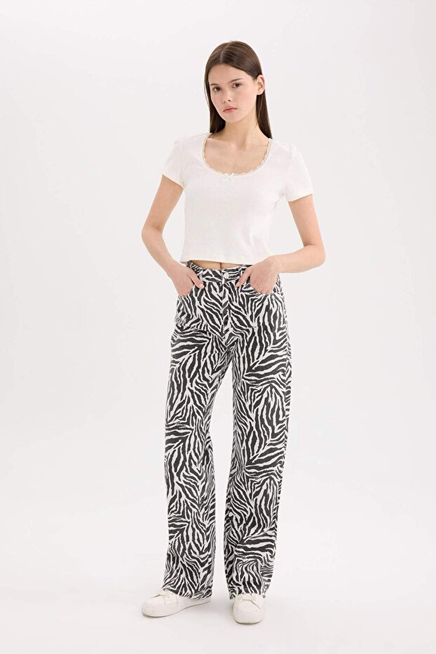Straight Fit Regular Waist Standard Length Gabardine Pants E4134Ax25Sp