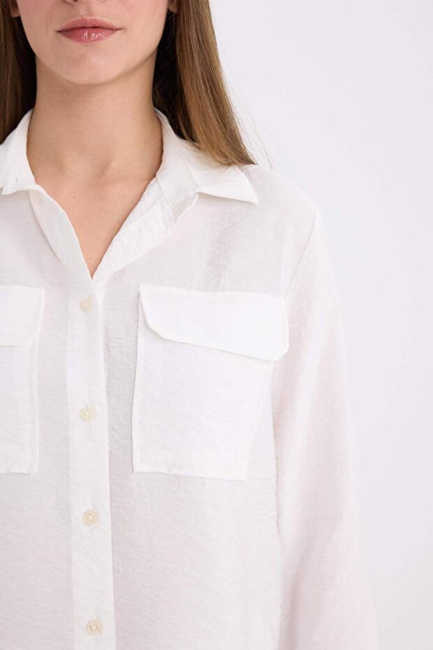 Basıc Çift Cepli Gömlek E5925AX25SP - 8