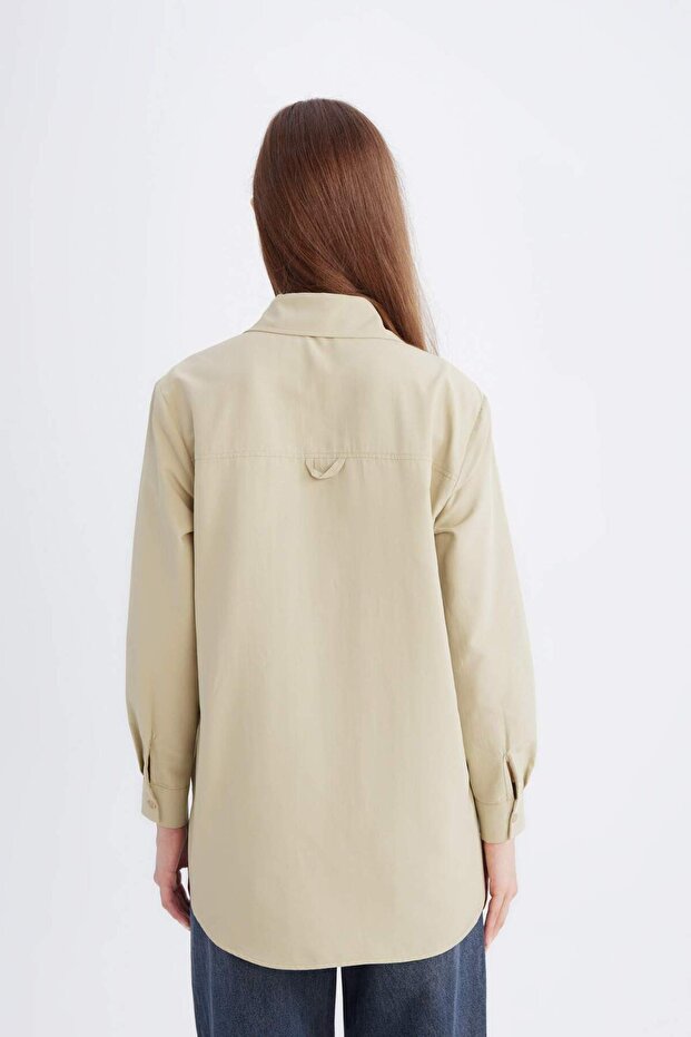 Relax Fit Basıc Poplin Gömlek Tunik D7341AX25SP - 6