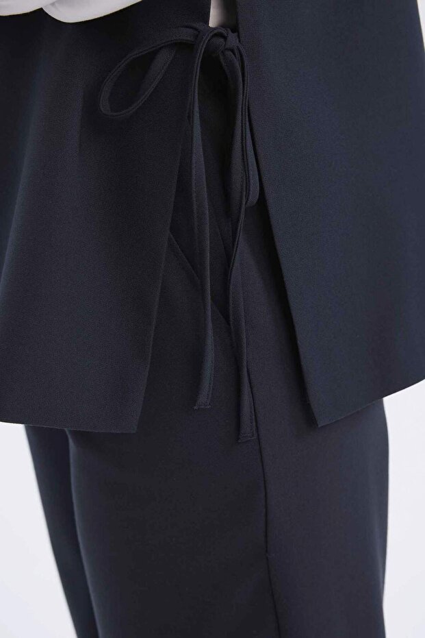 Yanları Bağcıklı Basıc Dokuma Süveter E1264AX25SP - 7