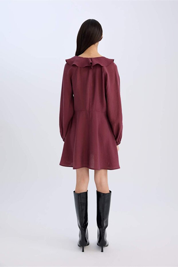 V Yaka Basıc Modal Mini Elbise E4213AX24WN - 5