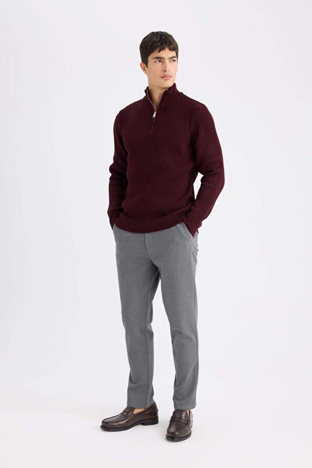 Maßgeschneiderte Hose mit normaler Passform, Basic, gerade Tasche, D9084AX24WN - 4