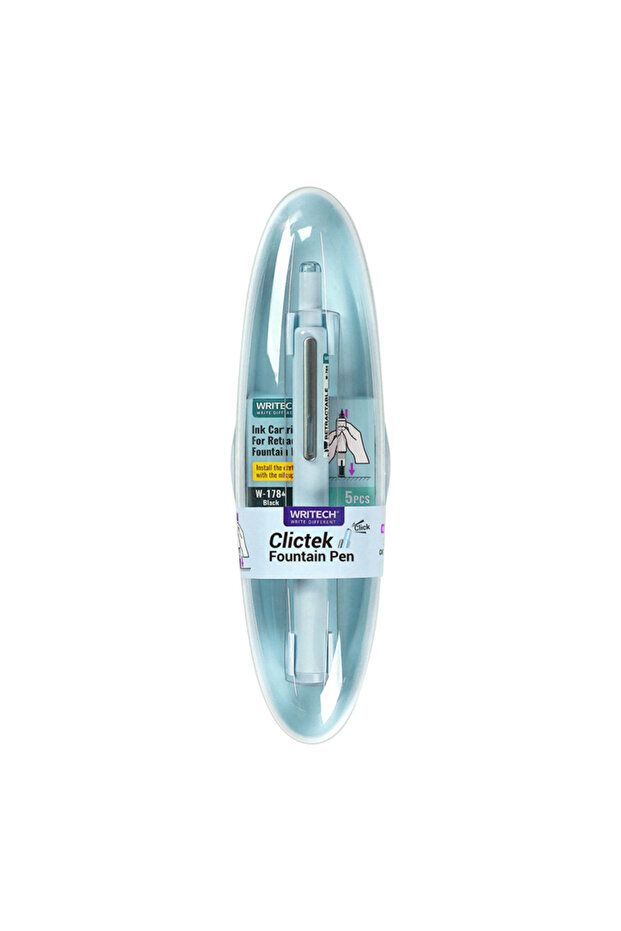 W-784 BASMALI DOLMA KALEM MAVİ - BLİSTER - 3