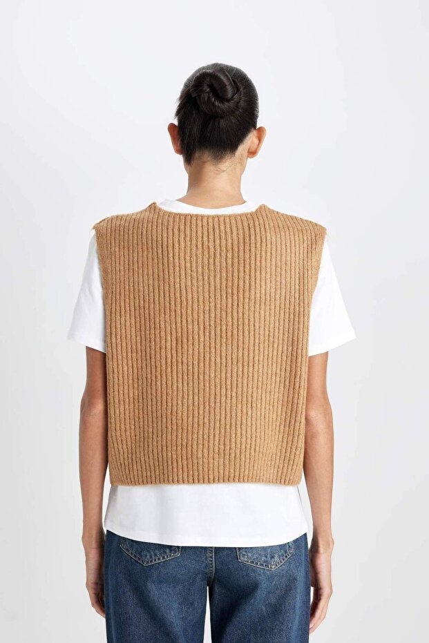 Basıc Fitilli Triko Süveter D8588AX24WN - 6