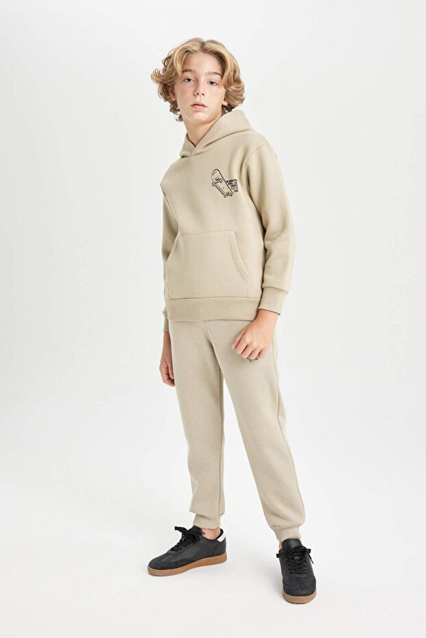 Boy's Printed Thick Jogger Sweatpants with Elastic Waist and Pockets C8614A824Wn