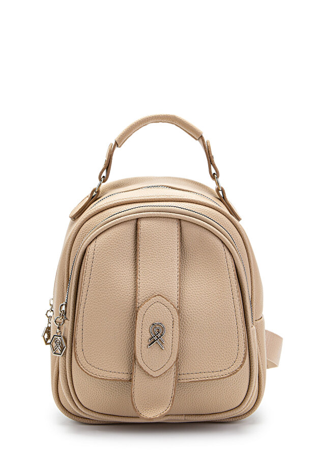 Multi-Compartment Mini Frank Backpack Beige - 2