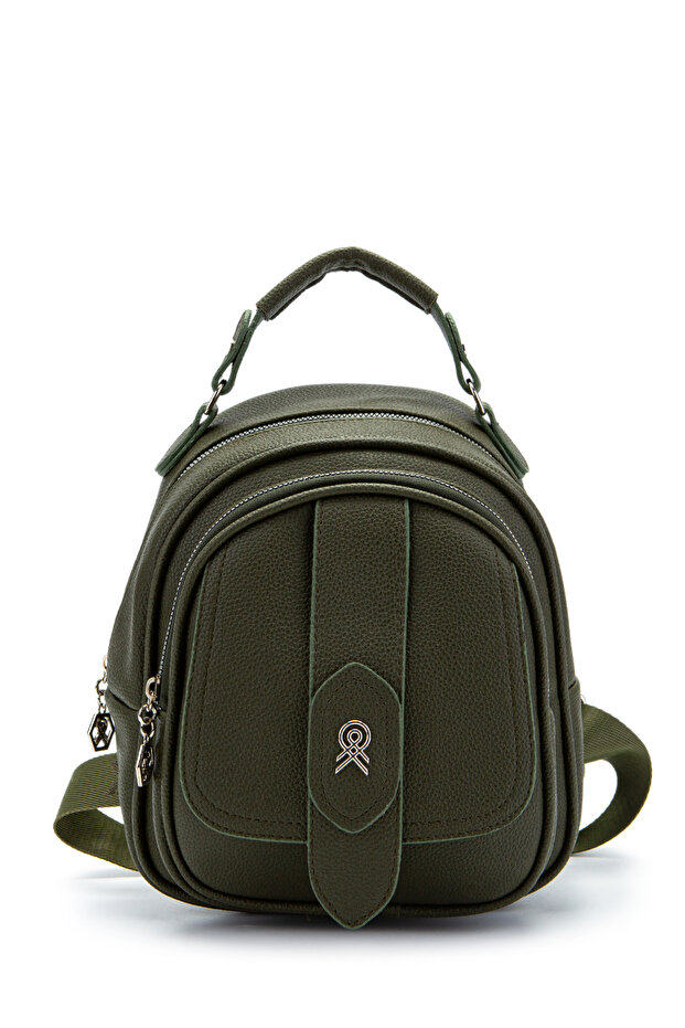 حقيبة ظهر صغيرة متعددة الأقسام من ميني فرانك باللون الكاكي - 2