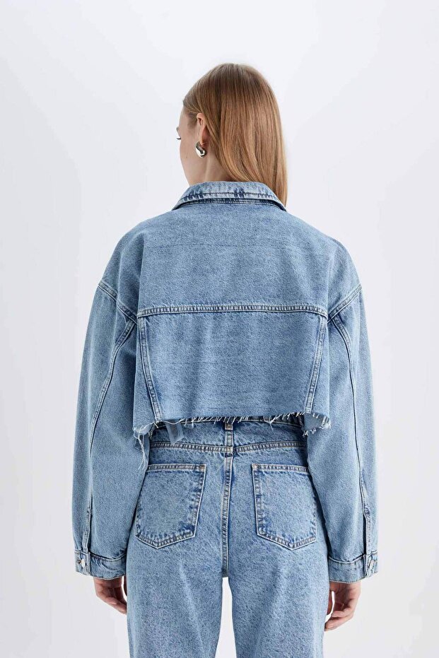 Crop Buttoned Jean Jacket 3162435 - 6