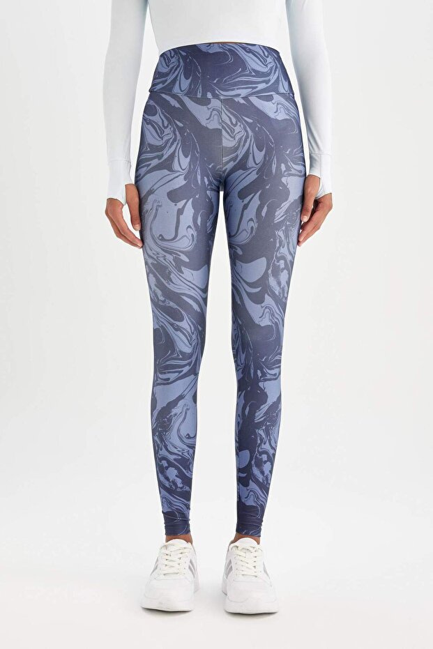 Patterned Waist Wrap Sports Leggings C9380Ax24Au