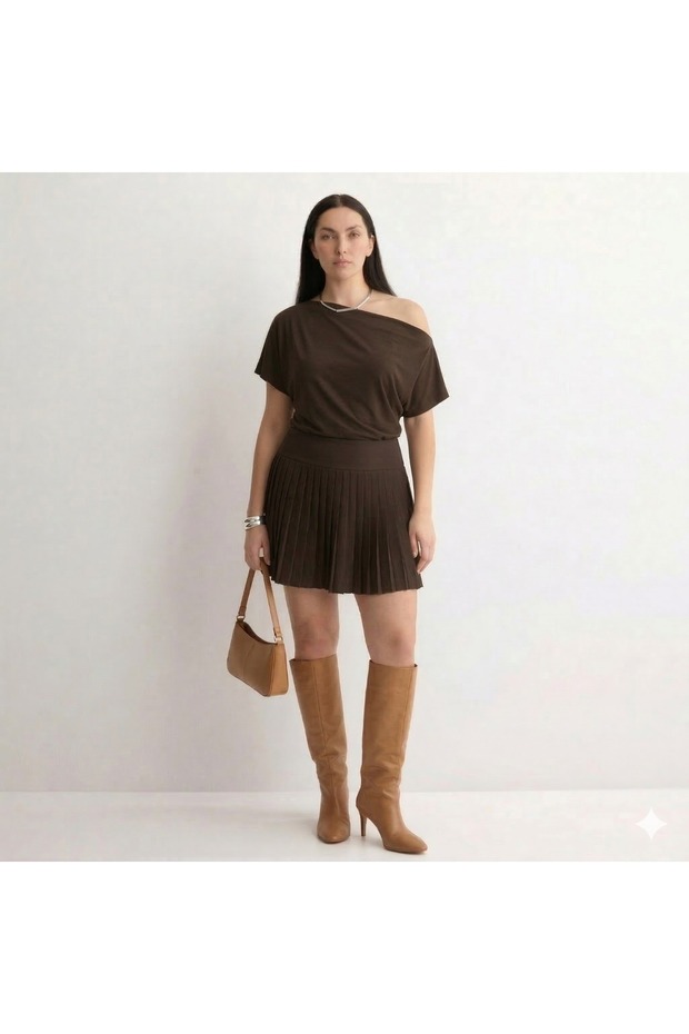 piliseli mini elbise - 1