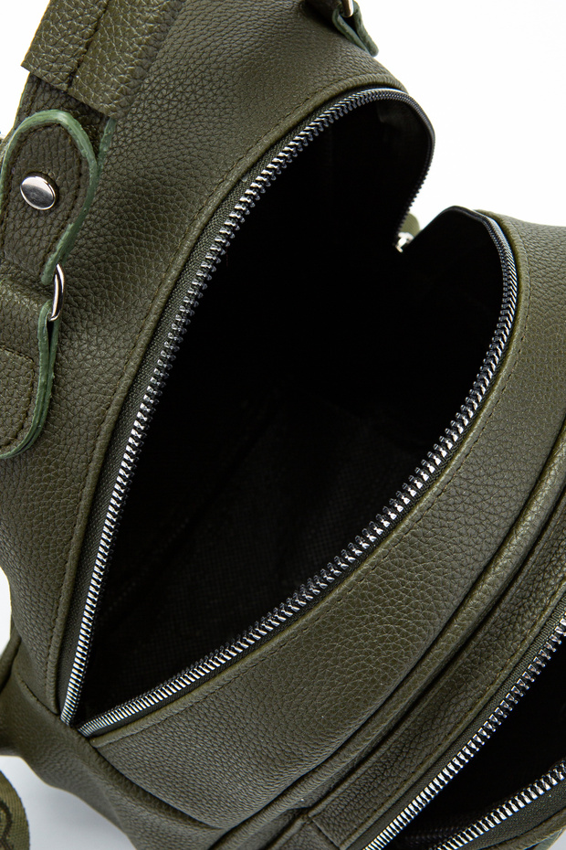 حقيبة ظهر صغيرة متعددة الأقسام من ميني فرانك باللون الكاكي - 6