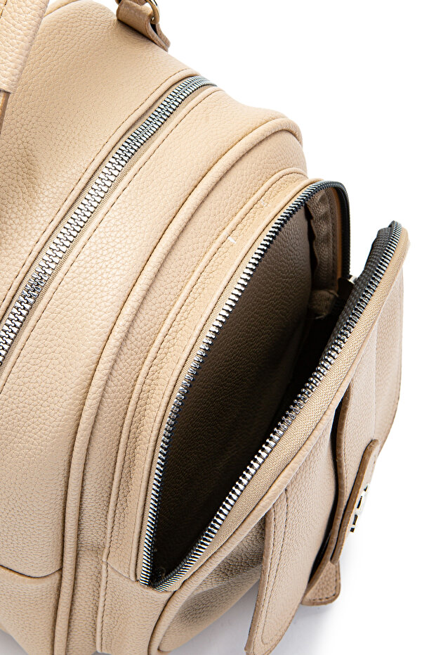 Multi-Compartment Mini Frank Backpack Beige - 4