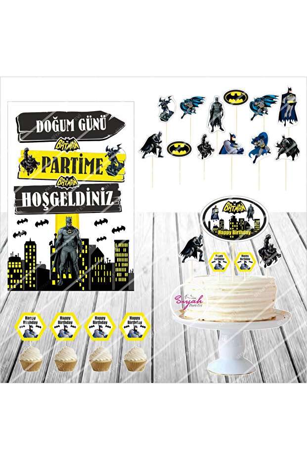 Batman Birthday Cake Decoration Table Model Set
