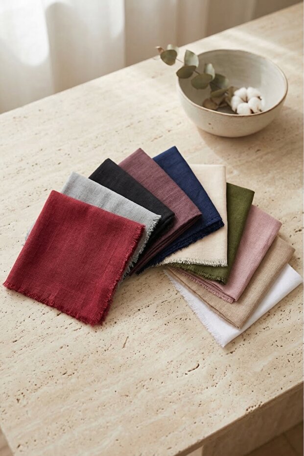 10 Pieces of Plain Flamed Cotton Gift Scarves 100X100 for Distribution for Hajj Umrah Dowry Mevlit