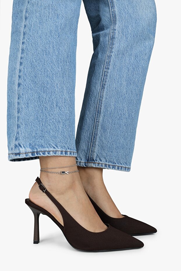 Women's Vina Brown Satin Stiletto