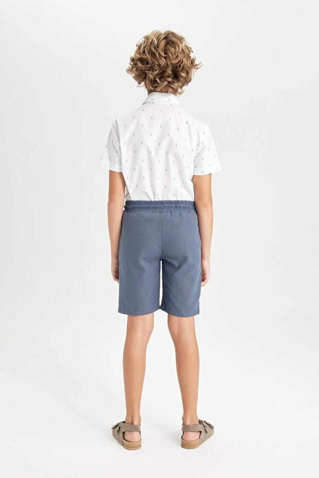 Erkek Çocuk Keten Görünümlü Şort C5241A824HS - 6