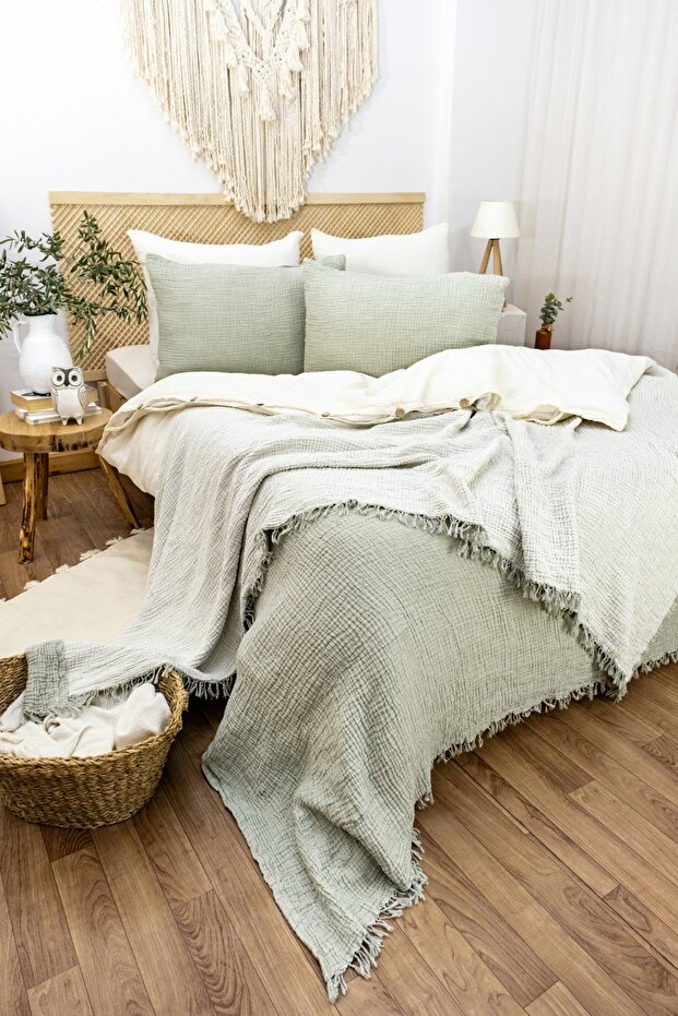 Hb&Victory Muslin 100% Cotton Bedspread Double Size 240X230 Cm.