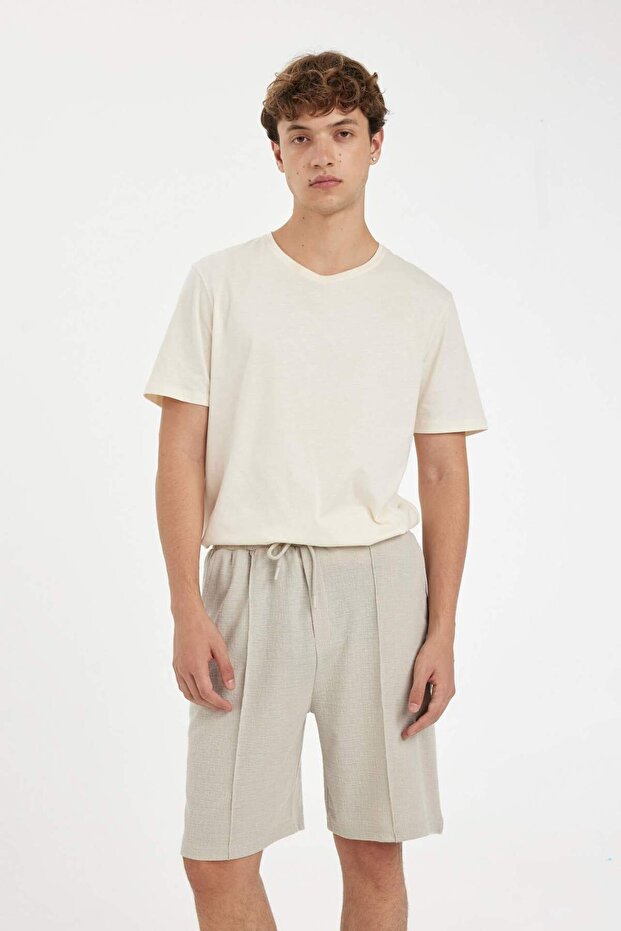 Relax Fit Penye Bermuda Şort D4760AX24HS - 3