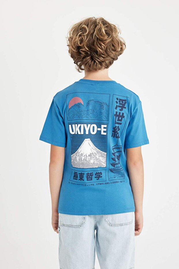 Crew Neck Back Print Short Sleeve T-Shirt Boys D2419A824Hs