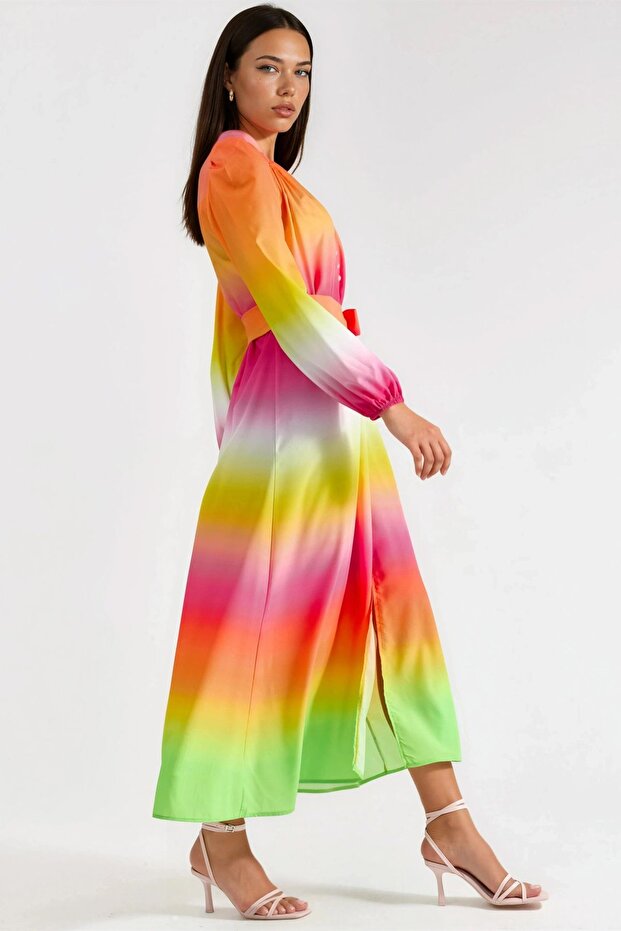 Rochie maxi MSN Ombre cu curea - 4