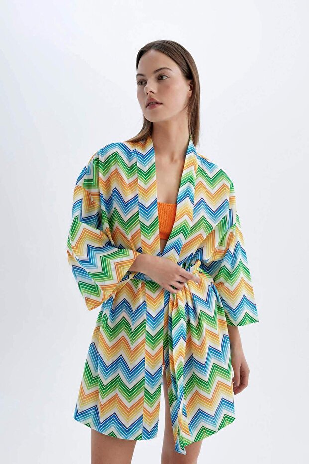 كيمونو منقوش 100% قطن - Fall in Love D0453AX24SM