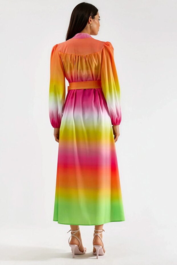 Rochie maxi MSN Ombre cu curea - 3
