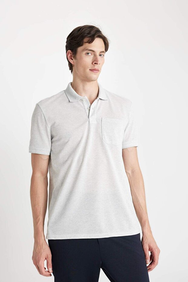 New Regular Fit Polo Neck Short Sleeve T-Shirt C6004Ax24Sm