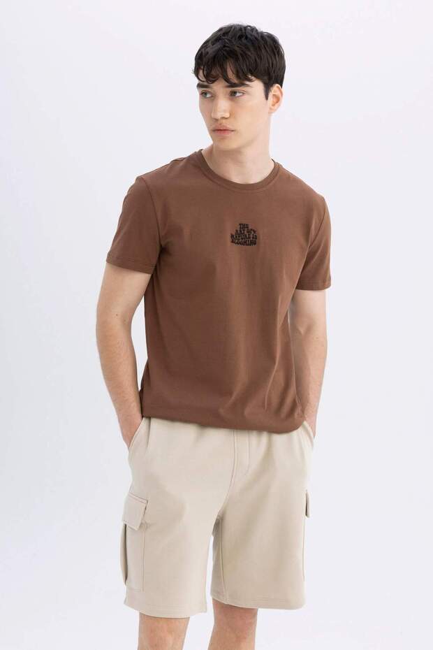 Regular Fit Kargo Cepli Basic Düz Bermuda Şort D0476AX24SM - 2