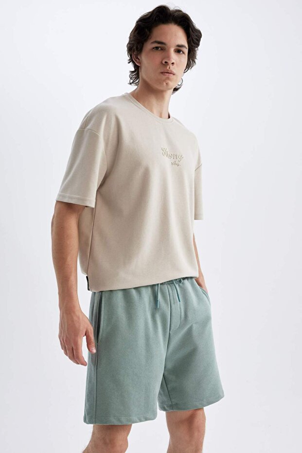 Regular Fit Düz Paça Basic Düz Şort B8672AX24SM - 5