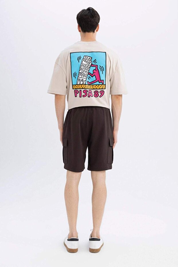 Regular Fit Kargo Cepli Basic Düz Bermuda Şort D0476AX24SM - 7