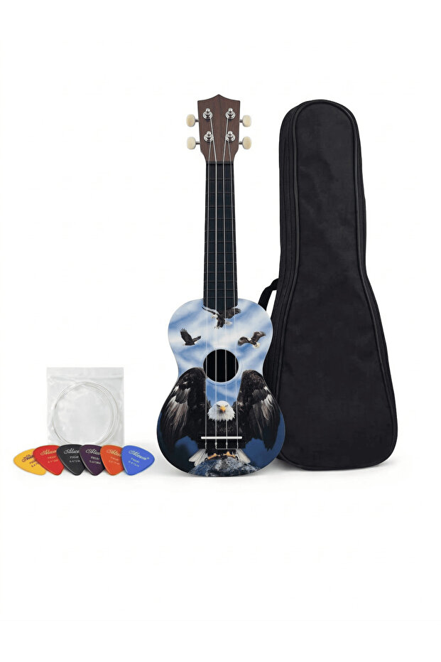 Soprano Ukulele with Eagle Pattern - 1