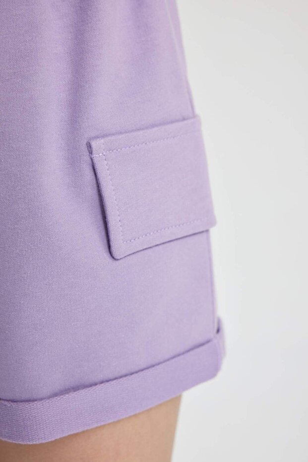 Kız Çocuk Beli Lastikli Basic Düz Şort B5377A824HS - 5