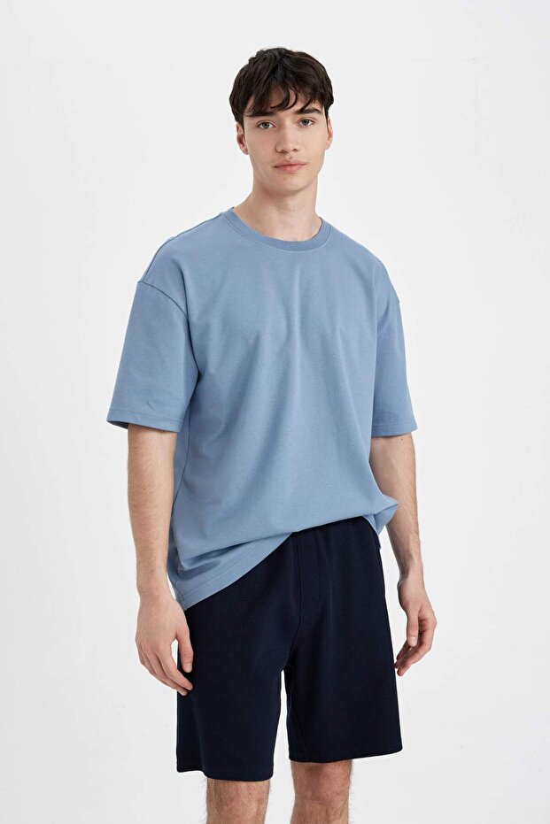 Regular Fit Düz Paça Cepli Basic Düz Şort B8792AX24SM - 1