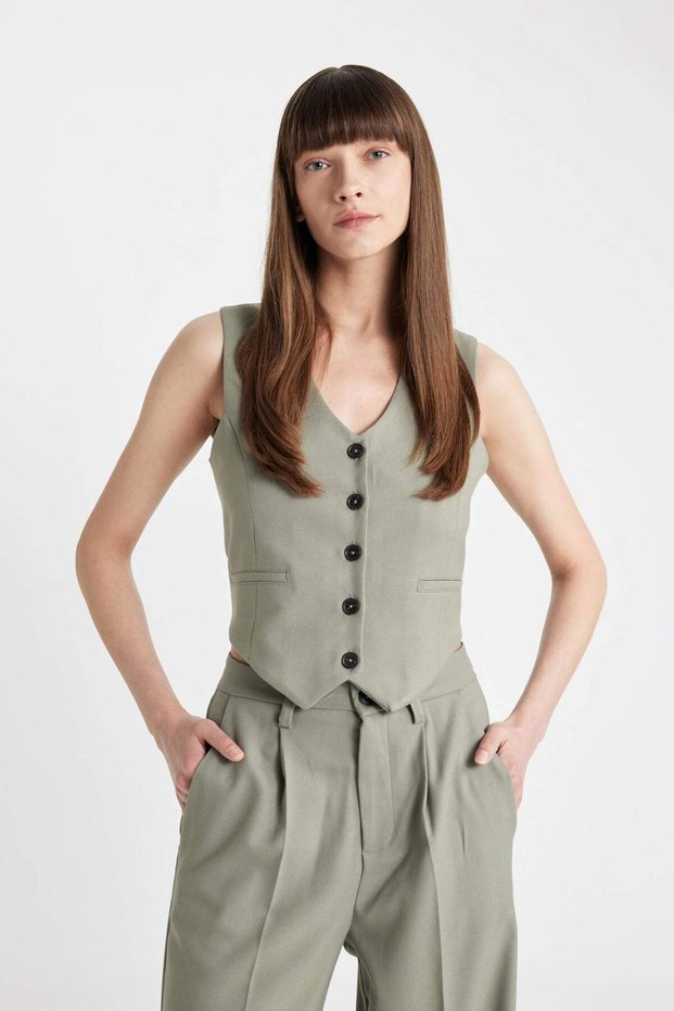 V Neck Blazer Vest C8557Ax24Sp