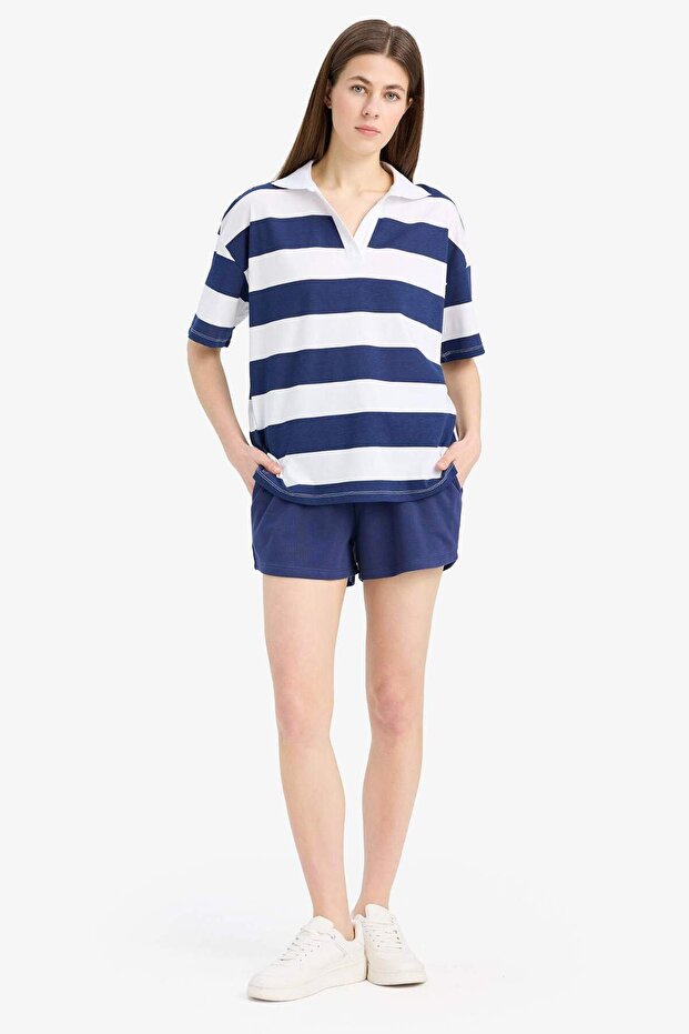 Regular Fit Normal Bel Kısa Basic Düz Şort C7600AX24SM - 1