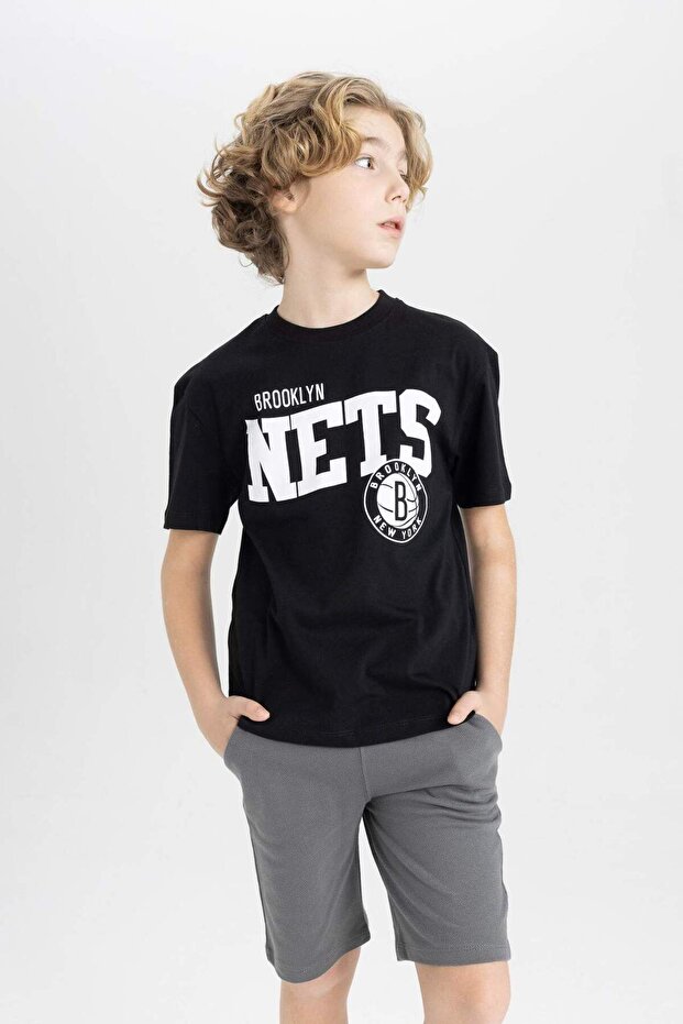 Nba Brooklyn Nets Oversize Crew Neck Short Sleeve T-Shirt Boys' C0393A824Sm