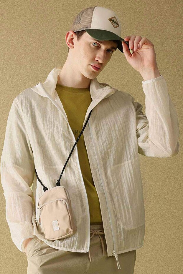 Regular Fit Hooded Raincoat with Zipper Pocket B5588Ax24Sp