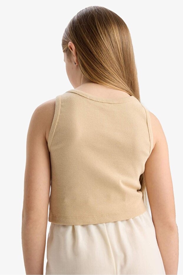 قميص بدون أكمام بياقة دائرية للبنات C2214A824SM - 6