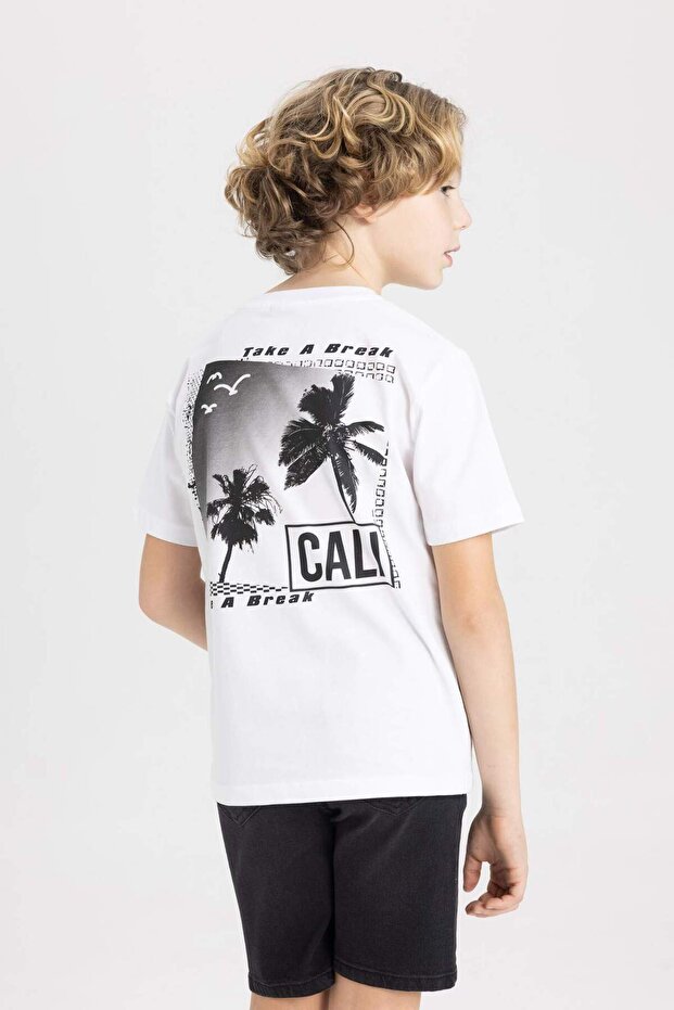 Crew Neck Printed Short Sleeve T-Shirt Boys' C3330A824Sm