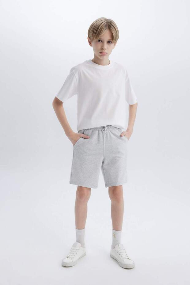 Erkek Çocuk Pike Basic Düz Bermuda Şort B5866A824SM - 3