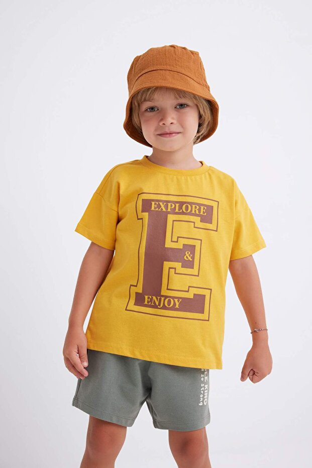 Baby Boy Crew Neck Printed Short Sleeve T-Shirt C1330A524SM