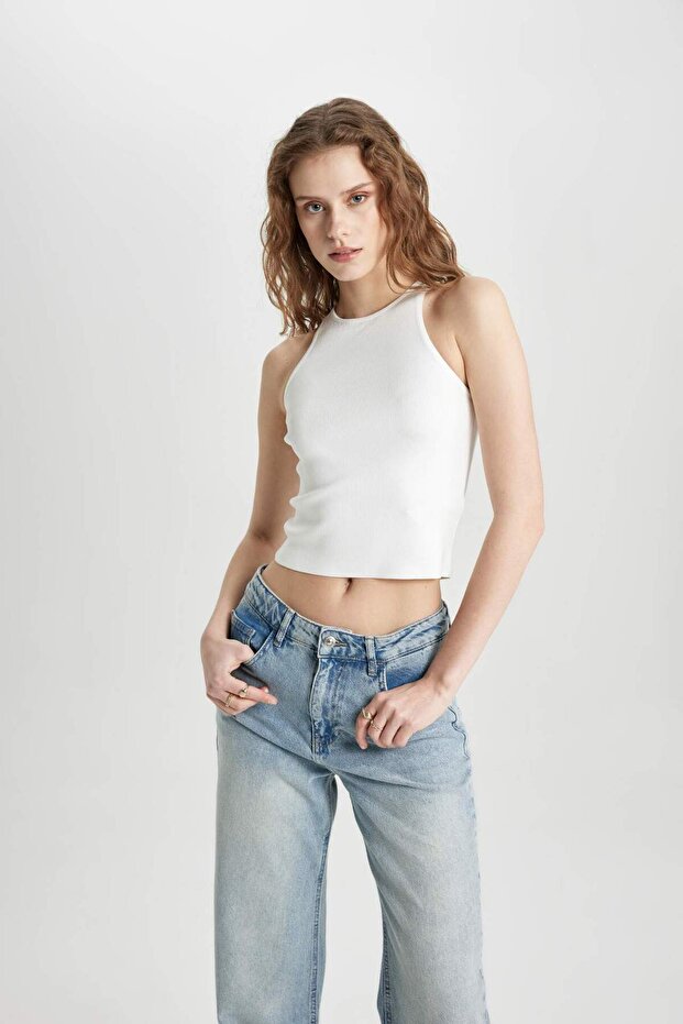 Fıtted Halter Yaka Basıc Triko Atlet C3147AX24SP - 3