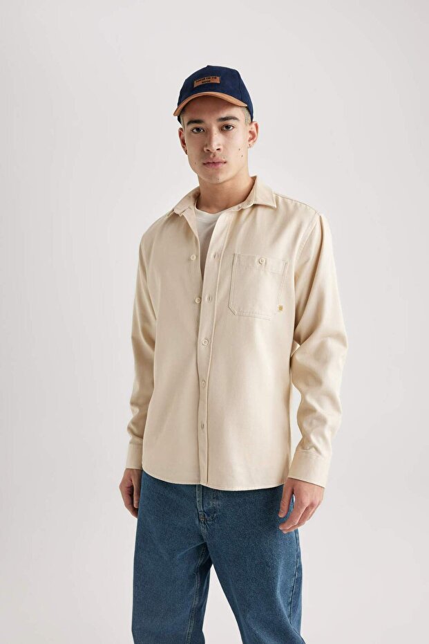 Regular Fit Basic Einfarbiges Langarmshirt B3670ax24sp - 3